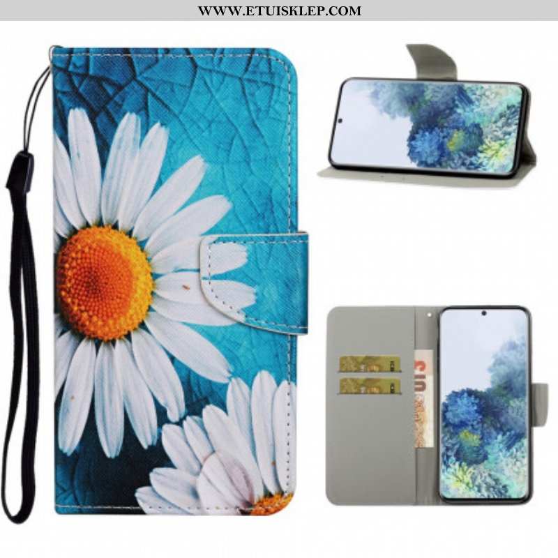 Etui Folio do Samsung Galaxy S21 Ultra 5G Mistrzowskie Kwiaty Z Paskiem